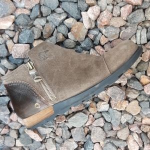 Sorel brown leather booties ankle boots womens 7.5